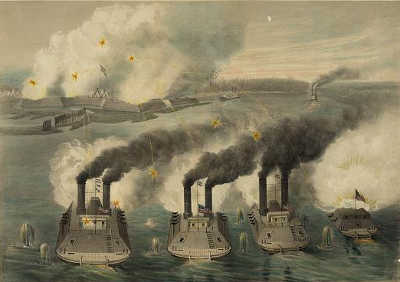 Gun boat attack on Fort Henry